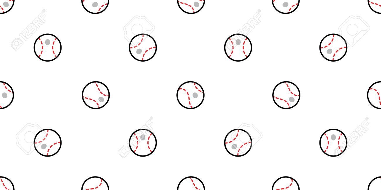 Baseball Seamless Pattern Ball Vector Softball Sport Cartoon Scarf