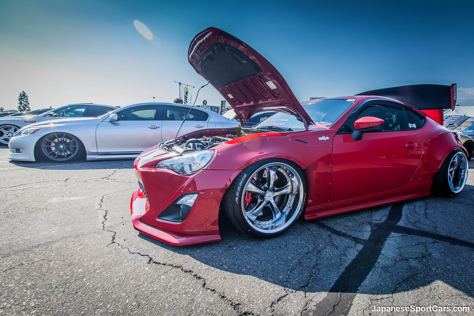 Red Scion Fr S With Rocket Bunny Body Kit And Work Vs Kf Wheels