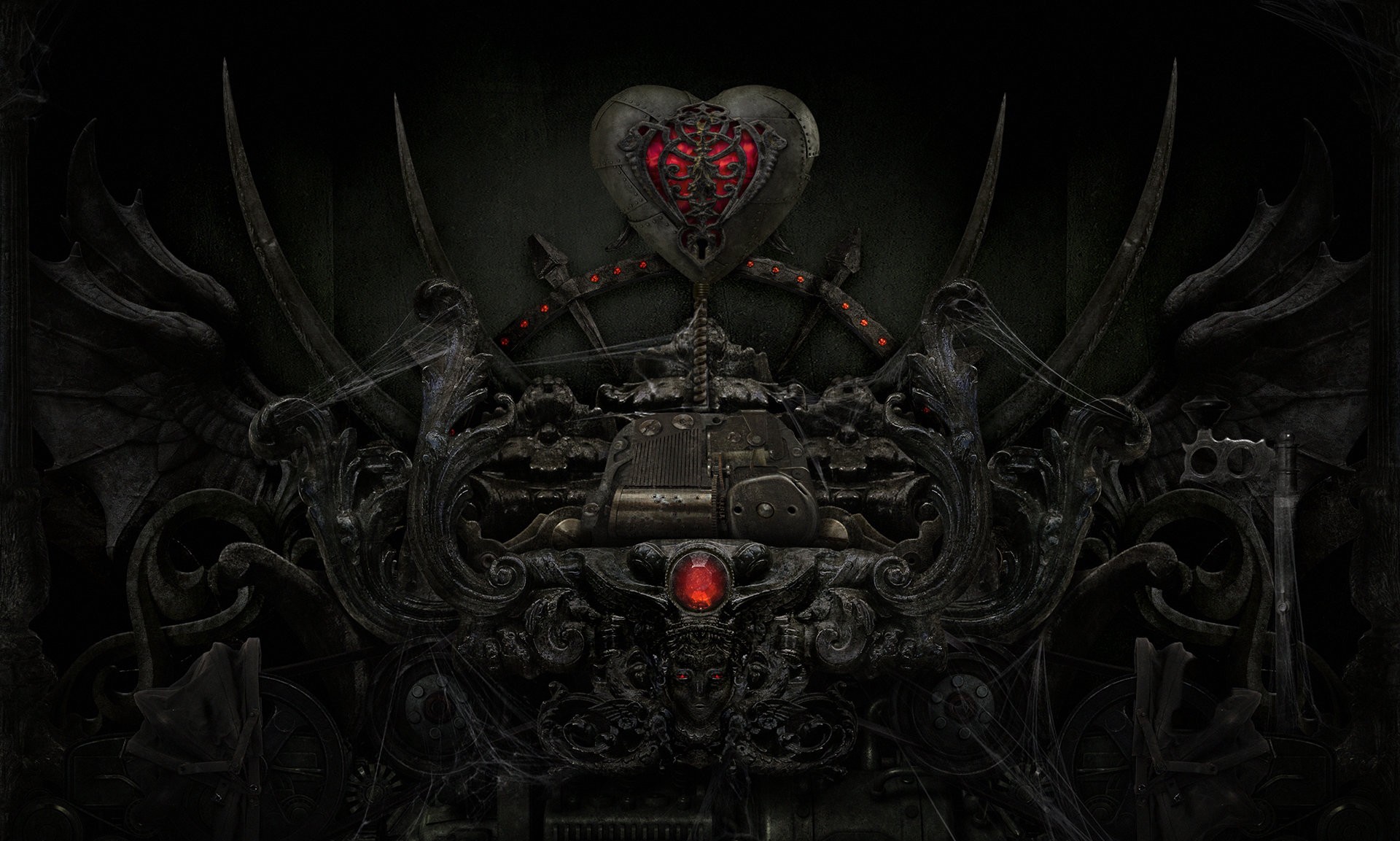 Dark Love Heart Evil Sci Fi Mech Gothic Wallpaper
