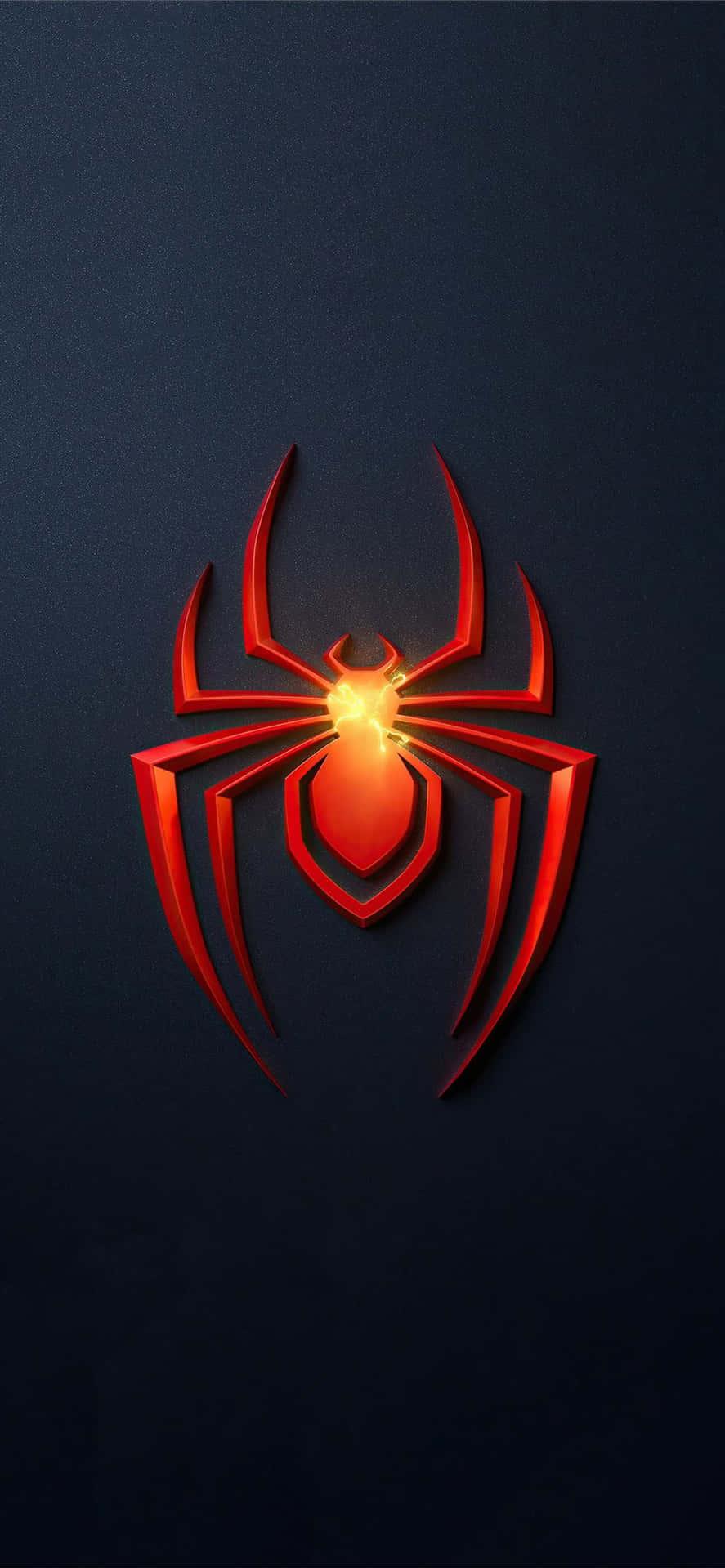 Orange Spider Man Ps4 Logo Dark Background Mobile