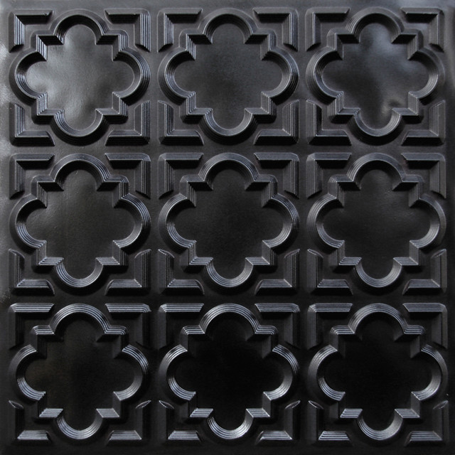 Faux Tin Ceiling Tile Glue Up Black By