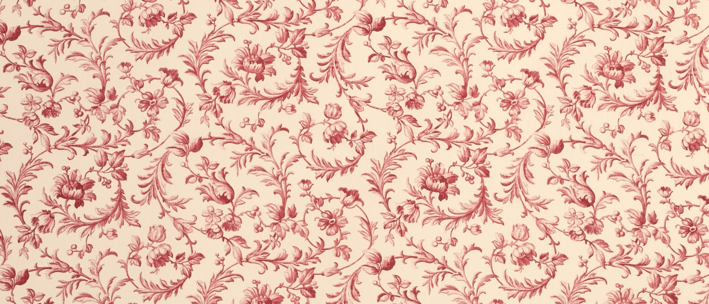 Ironwork Scroll Cranberry Cotton Fabric