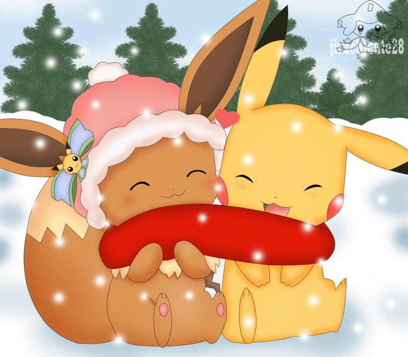 Pikachu And Eevee By Jirachicute28