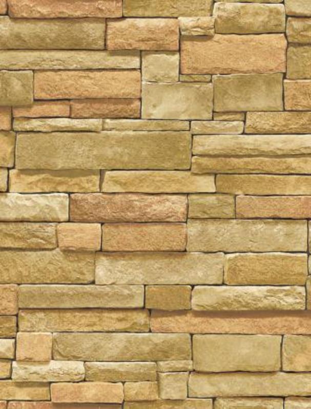 Stacked Stone Brick Wallpaper Textured Tuscan Vinyl Lw1340924