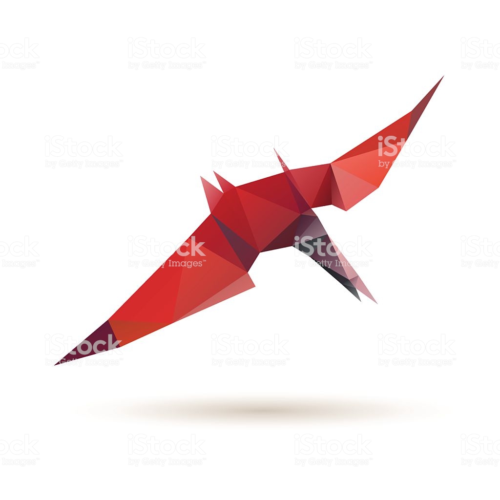 Pterodactyl Abstract Isolated On A White Background Vector