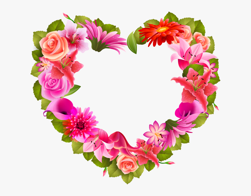 Heart Flower S Day Background Of Flowers HD Png