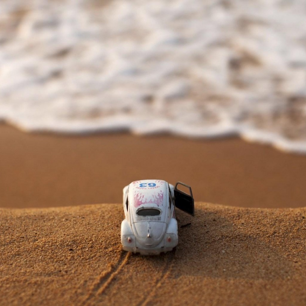 Car Toy Beach Sand iPad Wallpaper iPhone