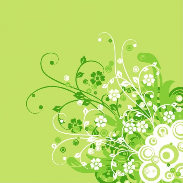 Green Swirl Design Background Floral Swirls