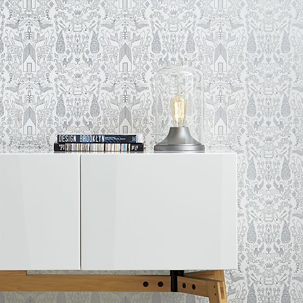 Cb2 Now Has Wallpaper Silver Traditional Paste