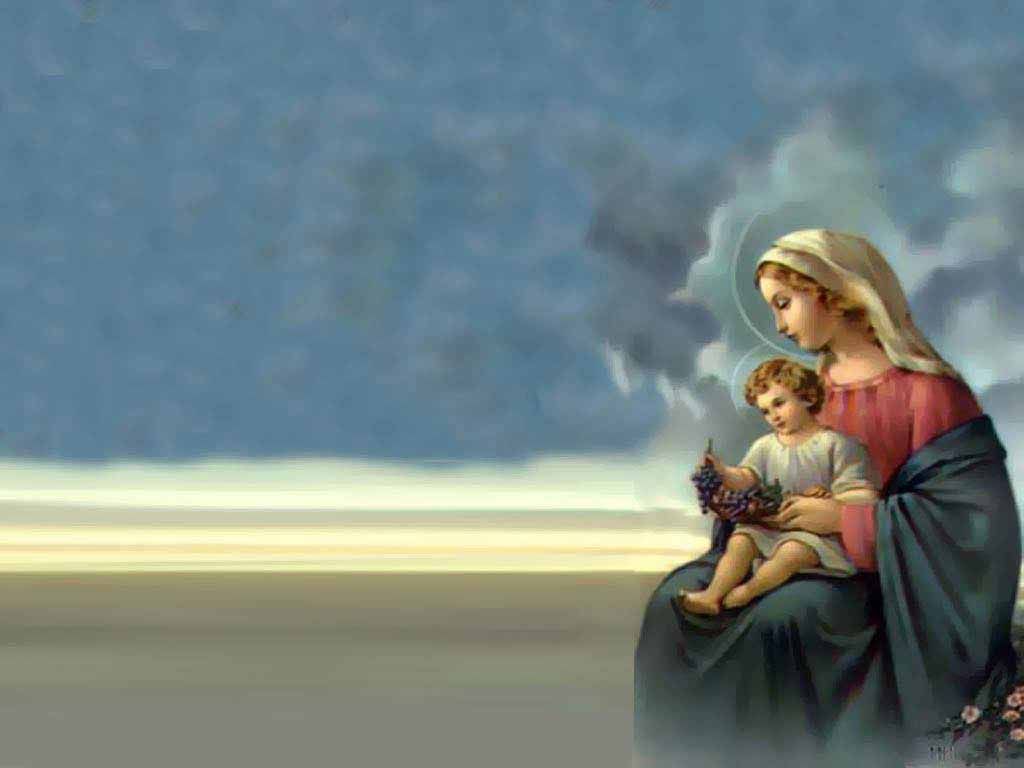 Beautiful Jesus Background Mother Mary Wallpaper