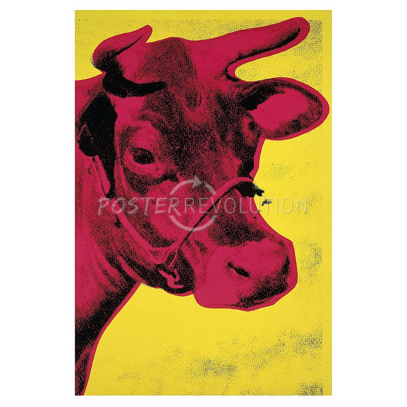 This Poster Is Of Cow Yellow And Pink By Andy Warhol