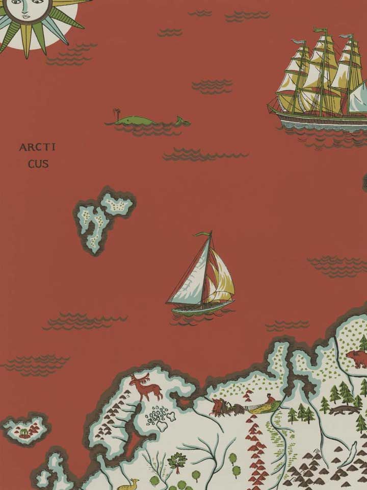 Seven Seas With This Ralph Lauren Map Wallpaper Americanblinds