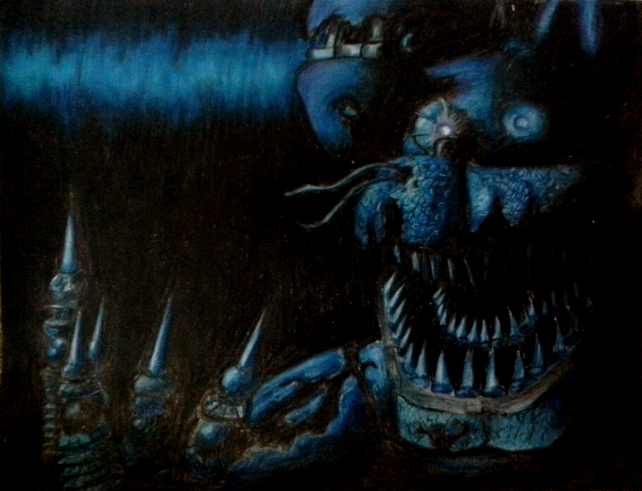 Nightmare Bonnie FNAF 4 Drawn with color pencil by michaelnava715 on