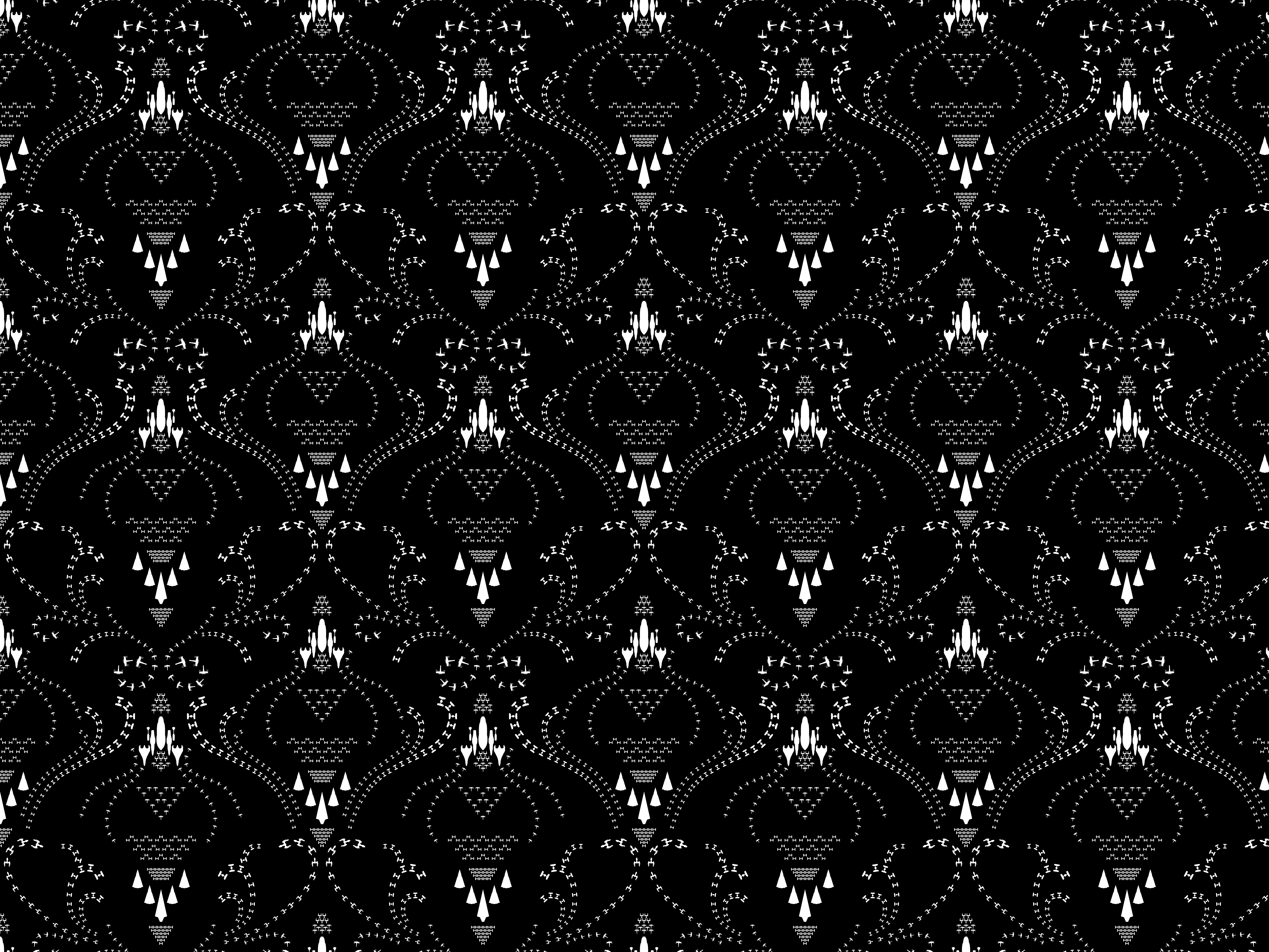 Wicked  Skull Damask Negative Charcoal  C3759  Austin Sewing