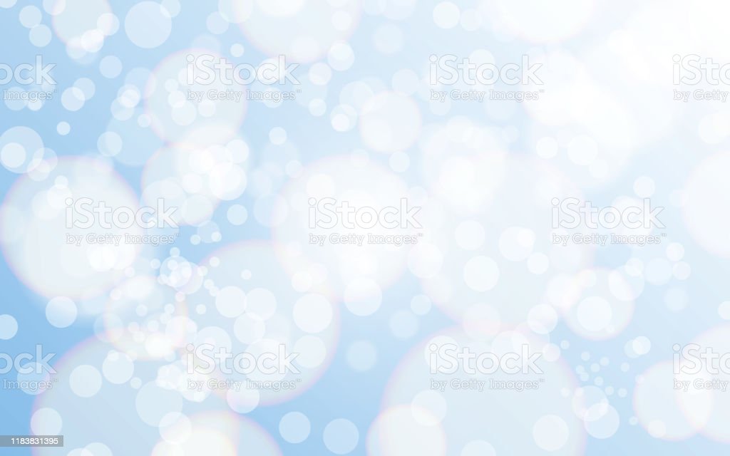 Christmas Bokeh Background Blue Defocused Wallpaper With White
