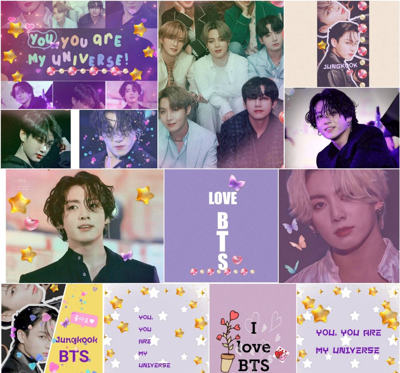 BTS Collage Wallpaper Aesthetic For Computer Or Phone   Idea