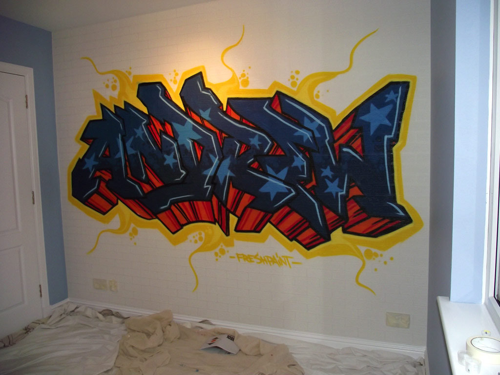 Tag Bedroom Mural Kids Graffiti