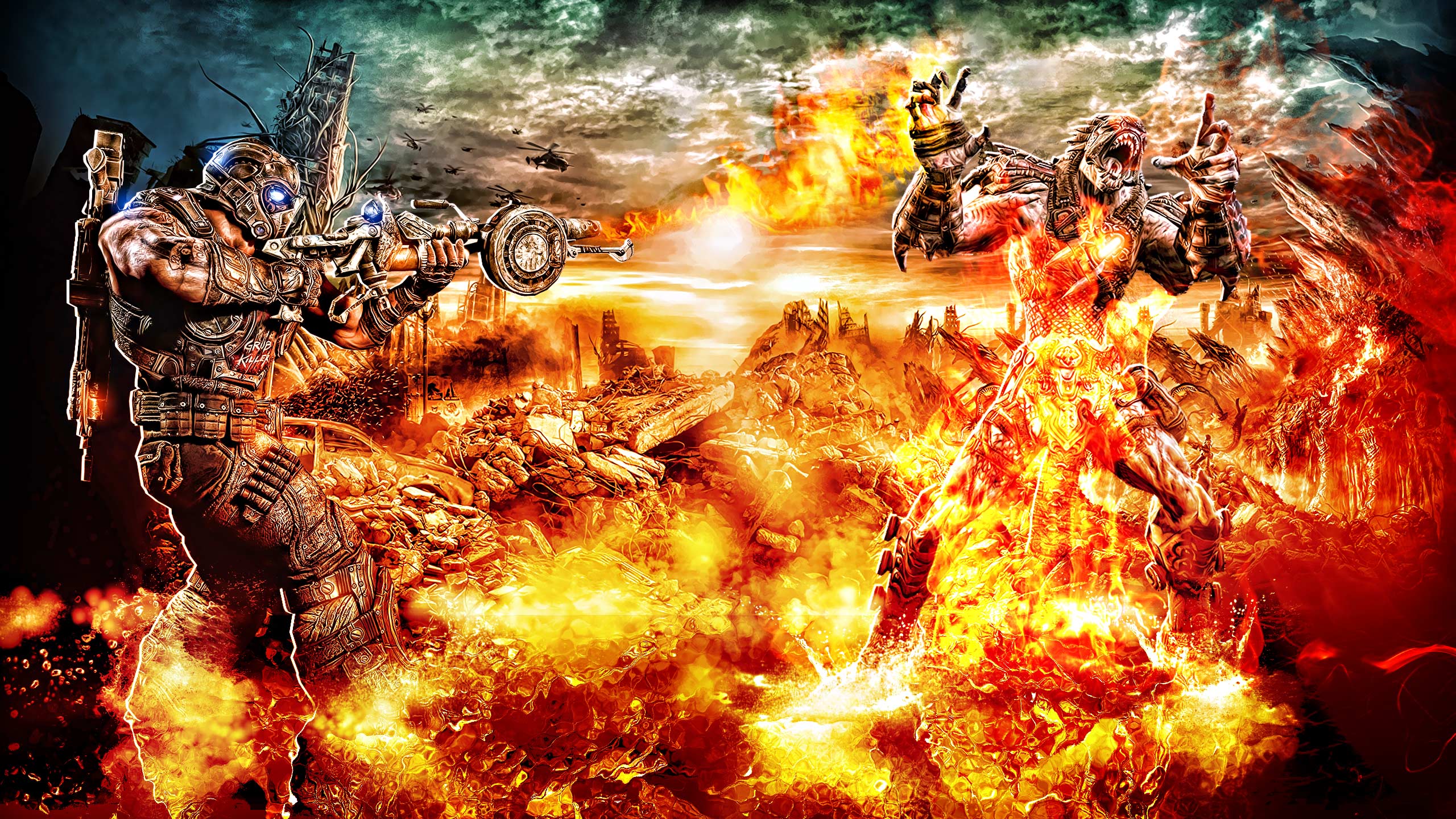 Games Wallpapers   Gears Of War 3 Flame Thrower wallpaper