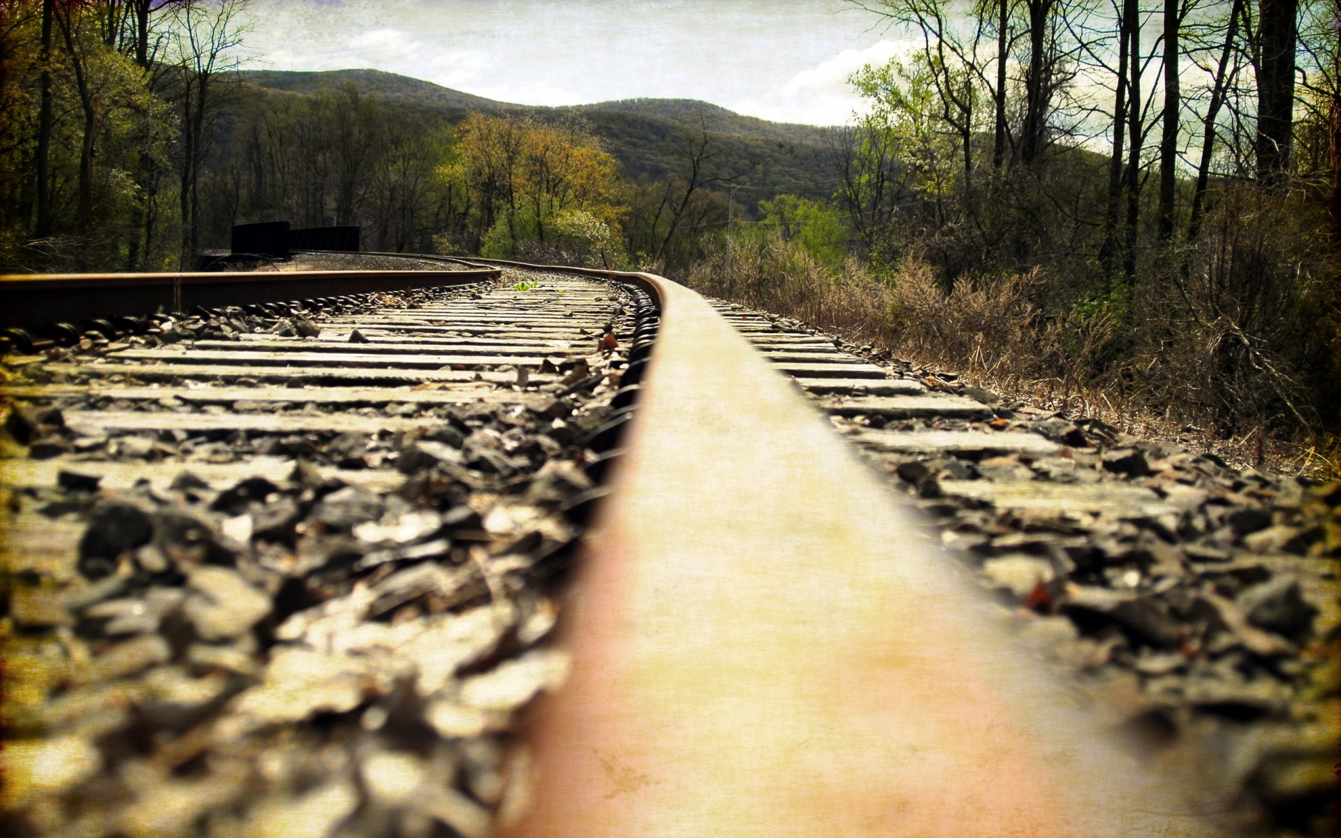 Railway Landscape Train Tracks Wallpaper Background