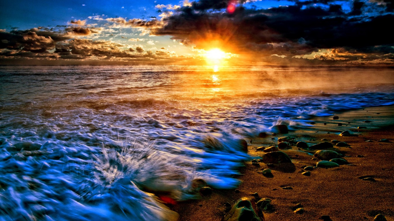 Coastal Sunrise Desktop Background Wallpaper
