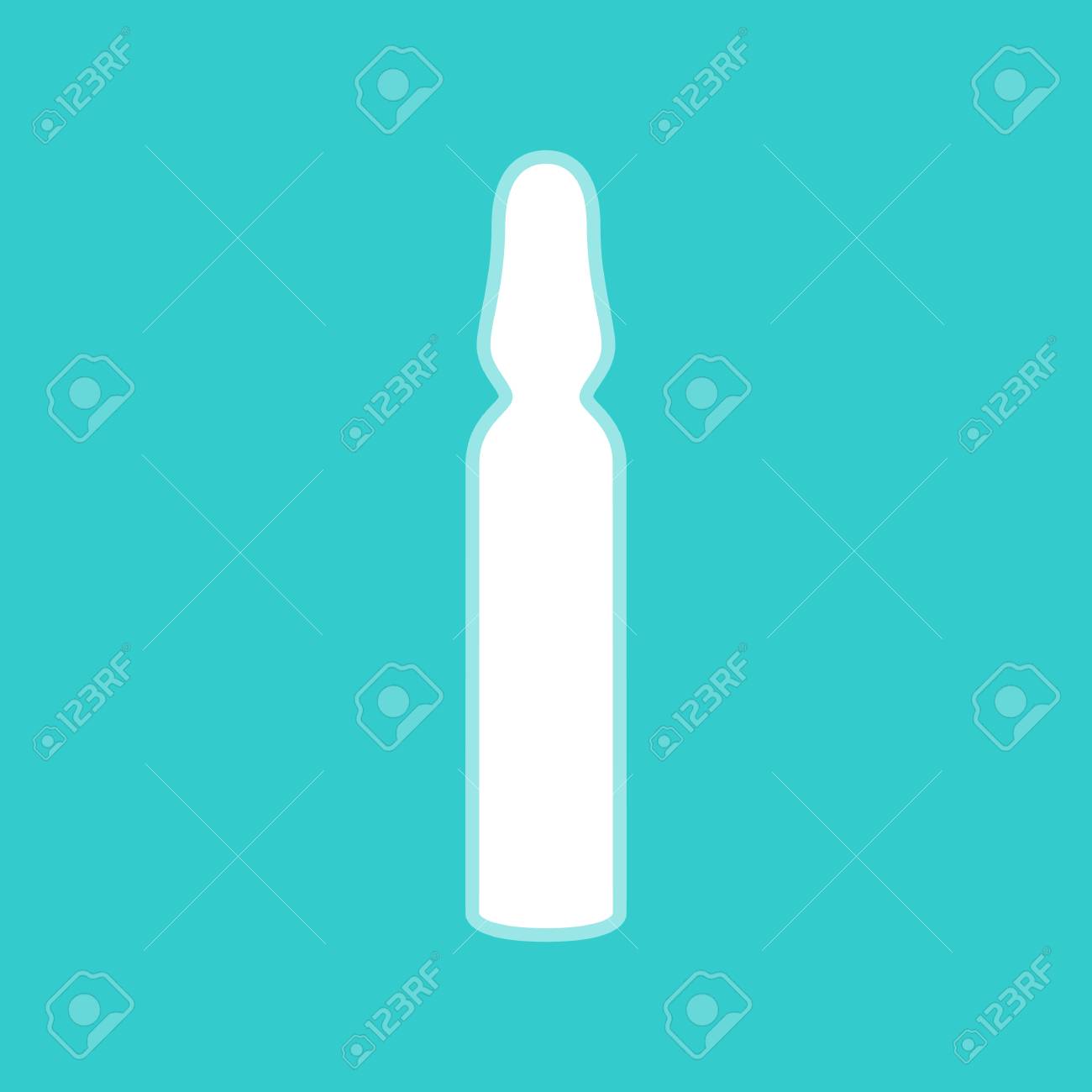 Medical Ampoule Sign White Icon With Whitish