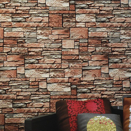 6141 3D Faux Brick Stone wallpaper 053m10mclassical vinyl wallpaper
