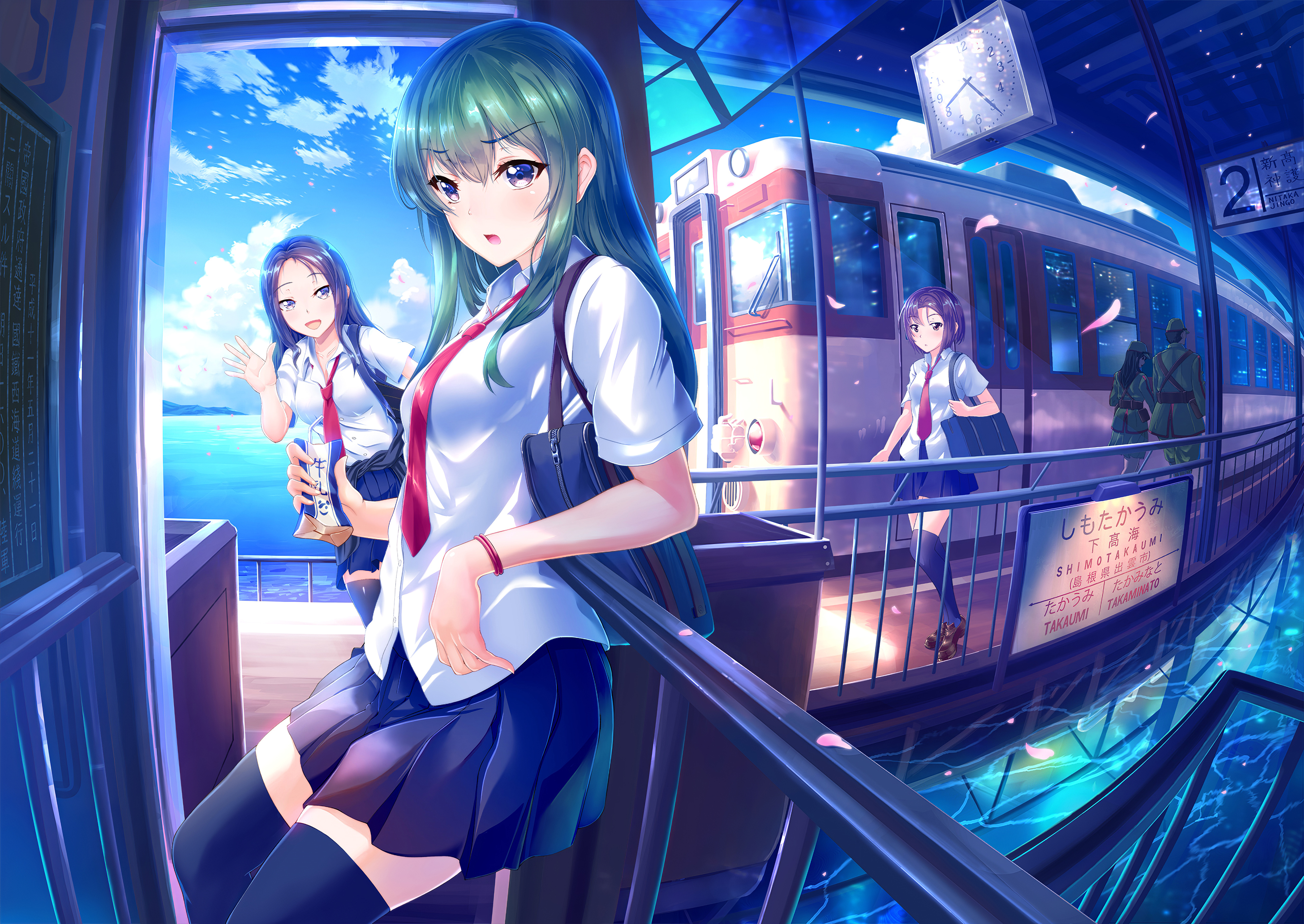 Subway Girls Anime 4k HD Wallpaper Image