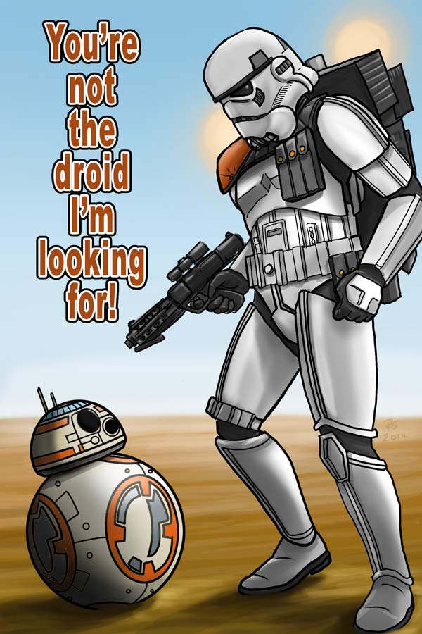 Star Wars Sandtrooper And Bb By Robert Shane