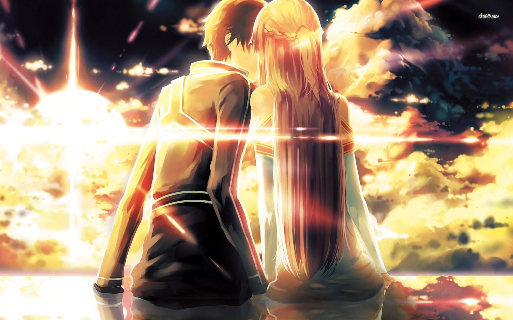 Sword Art Online Kirito And Asuna Hug HD Wallpaper Background Image