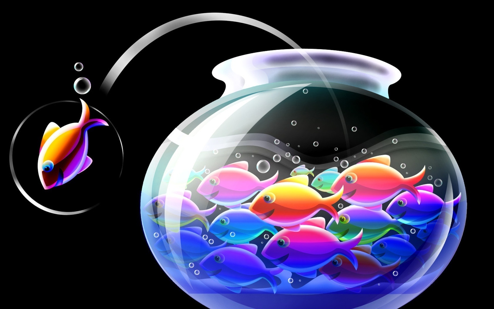 HD Animated Wallpaper Fish Aquarium Bubbles 3d Photo