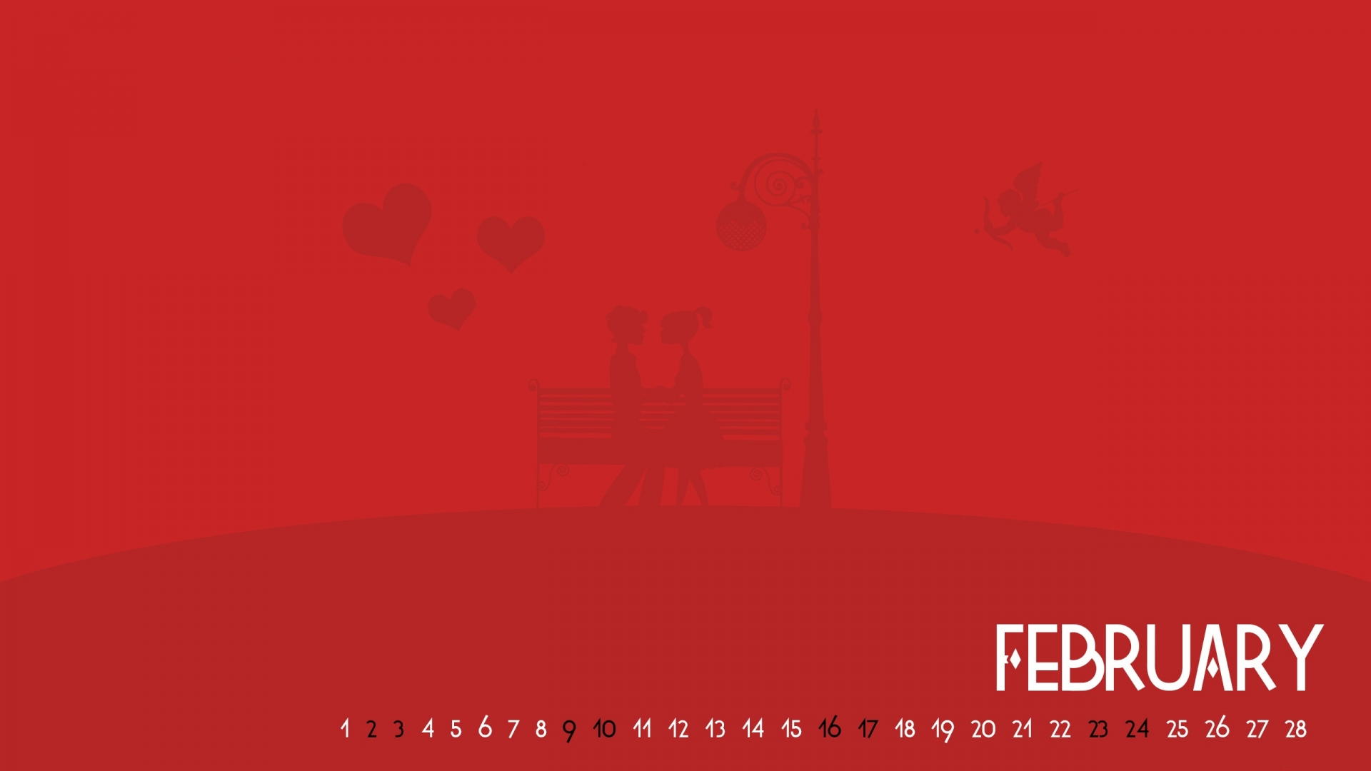 February Valentine Calendar Fondo HD