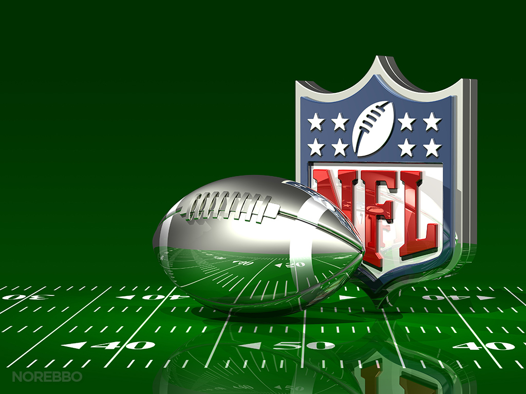 Nfl Football Field Background 3d Logo Over A Green