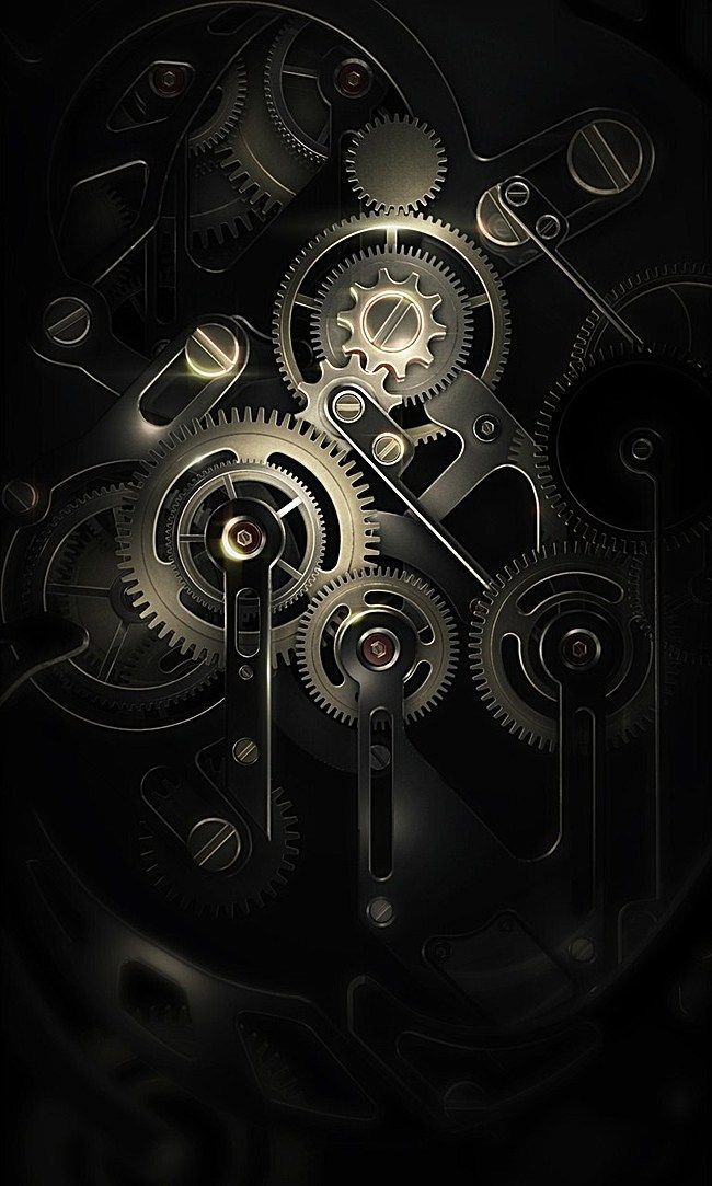 Creative Mechanical Background Black Phone Wallpaper Abstract
