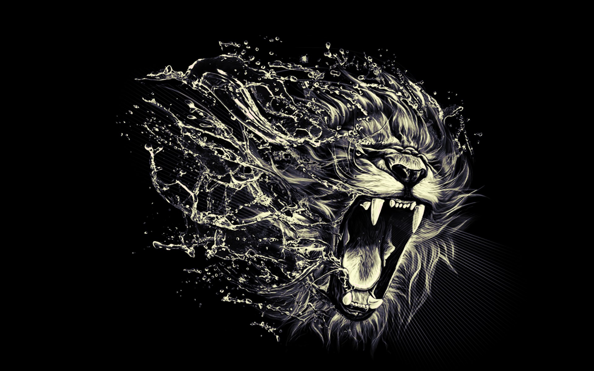 Cool Roaring Lion Wallpaper Vigorous Art