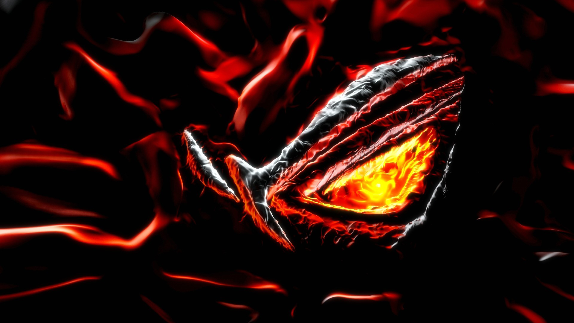 asus rog republic of gamers logo melting in flame hd 1920x1080 1920x1080