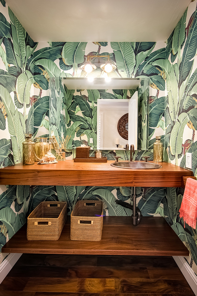 tropical bathroom banana leaf wallpaper decor 660x990