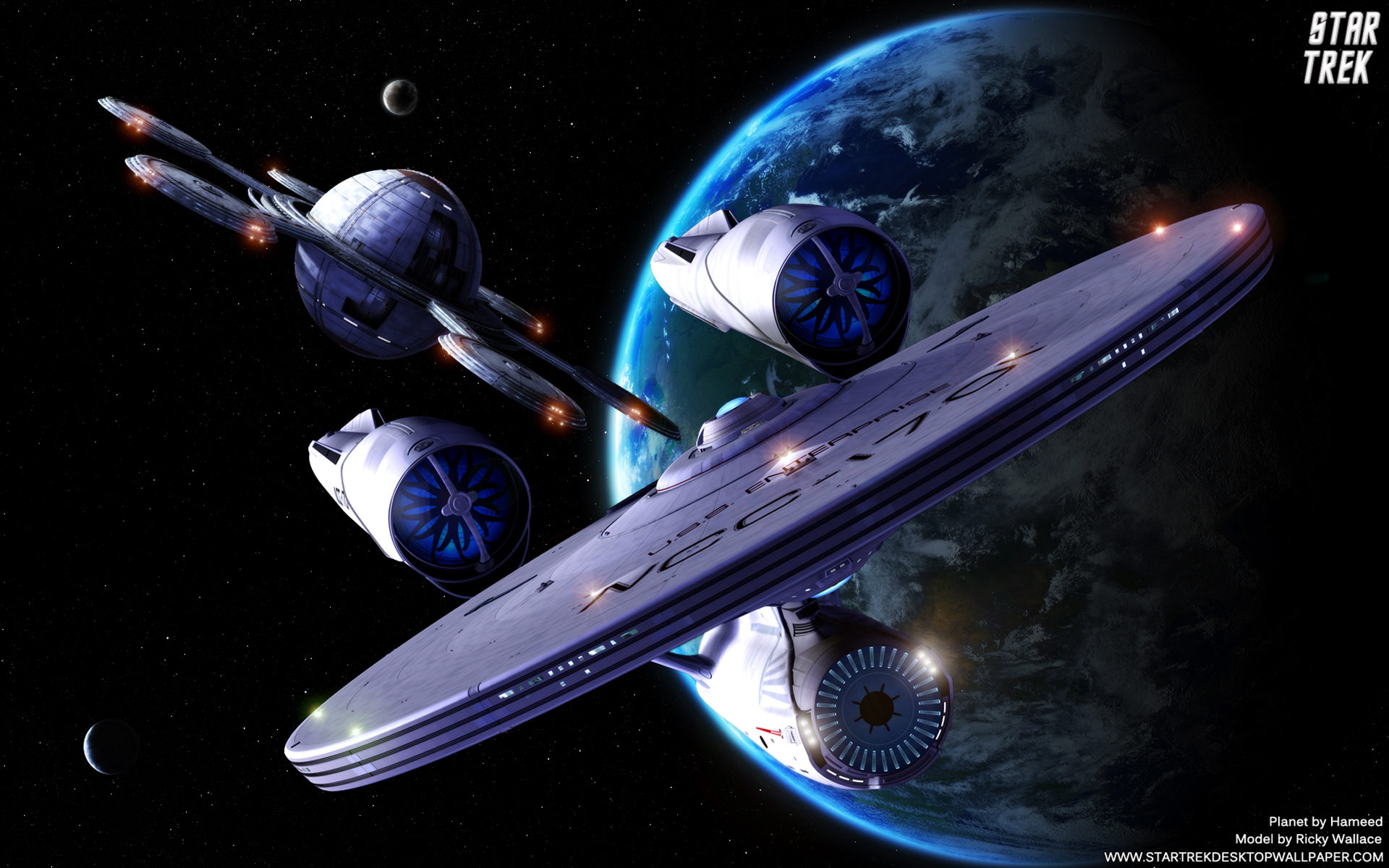 Star Starbase Trek Federation Wallpaper Screen Saver Plas