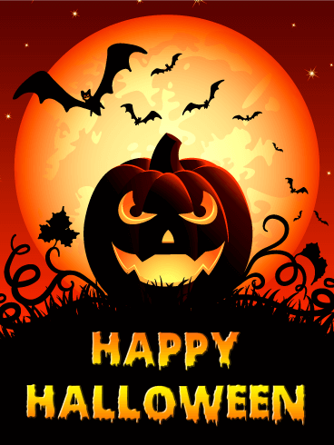 Spooky Smile Halloween Pumpkin Card BirtHDay Greeting