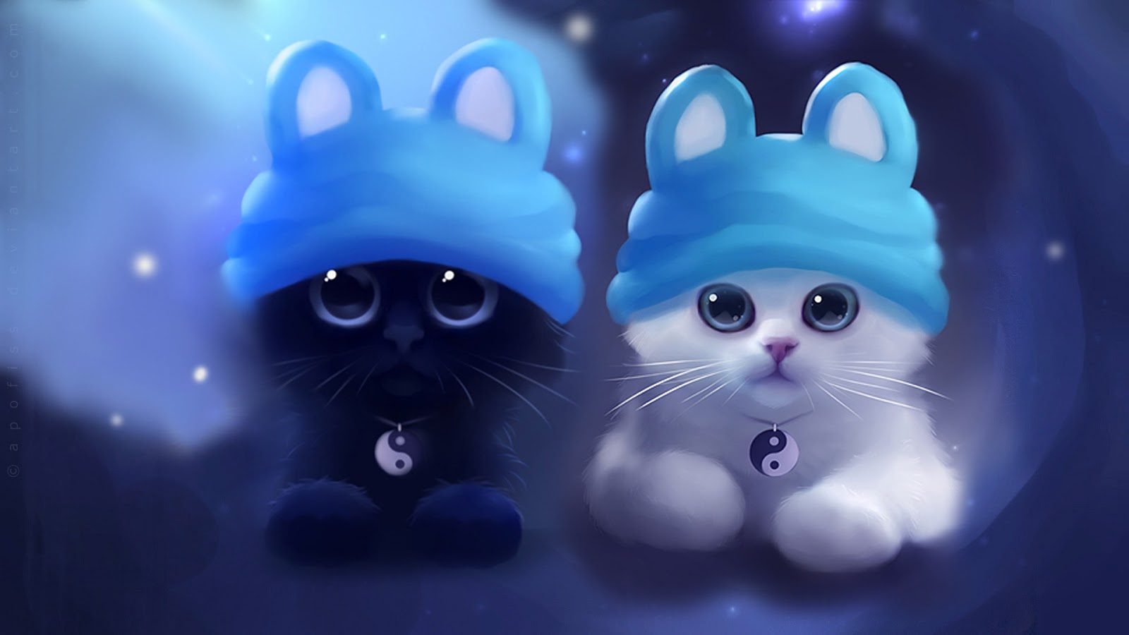 Ying And Yang Cats Mystery Wallpaper
