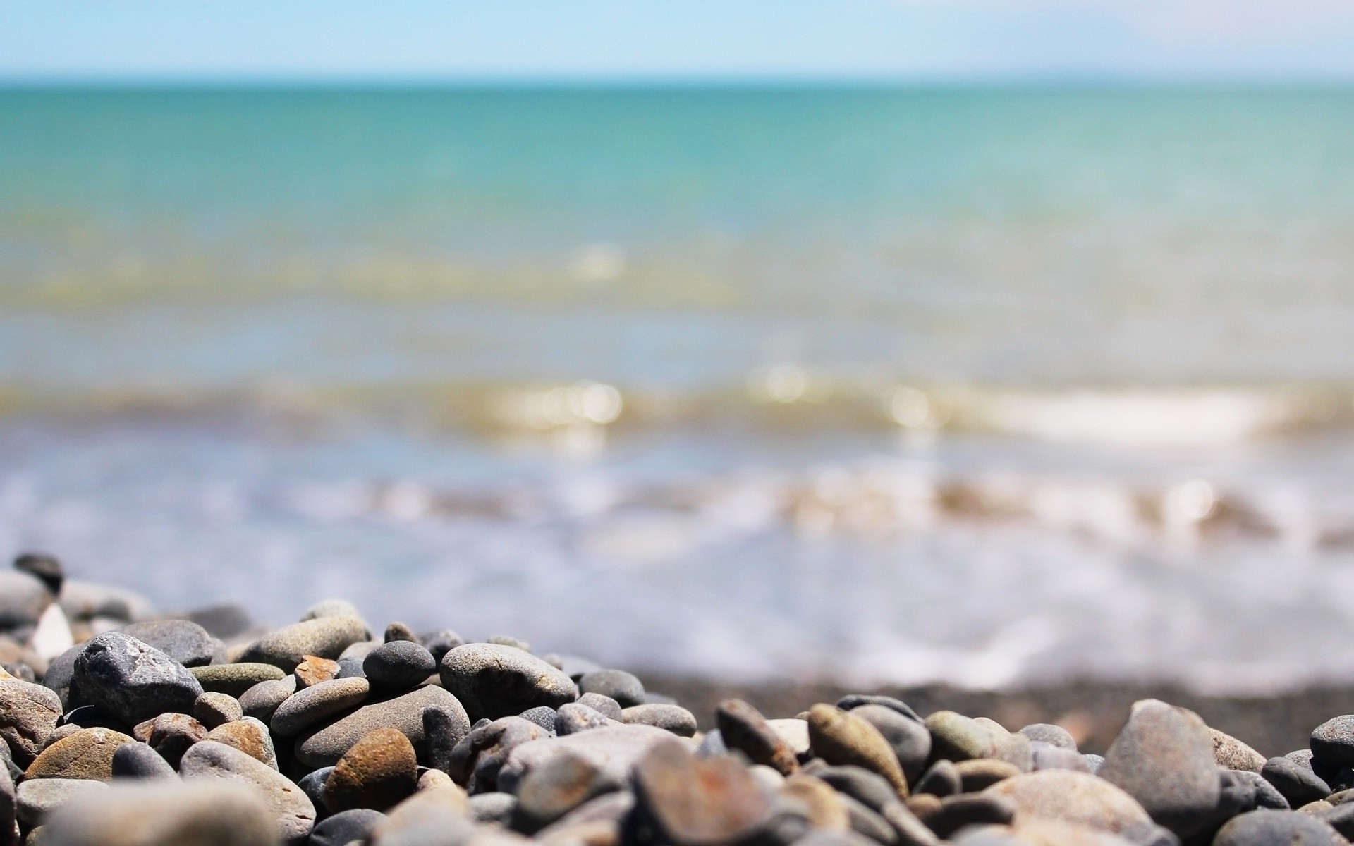 Nature Sea Beach Stones Depth Of Field Wallpaper HD Desktop
