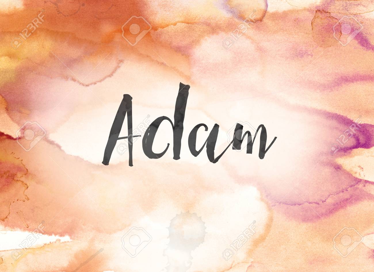The Name Adam Concept And Theme Written In Black Ink On A Colorful