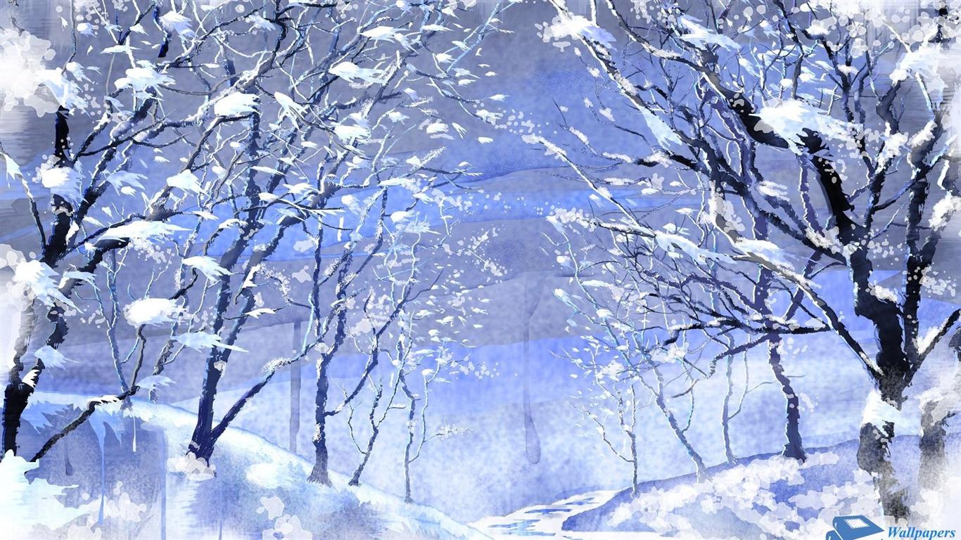HD Beautiful Winter Woods Background Widescreen Wallpaper