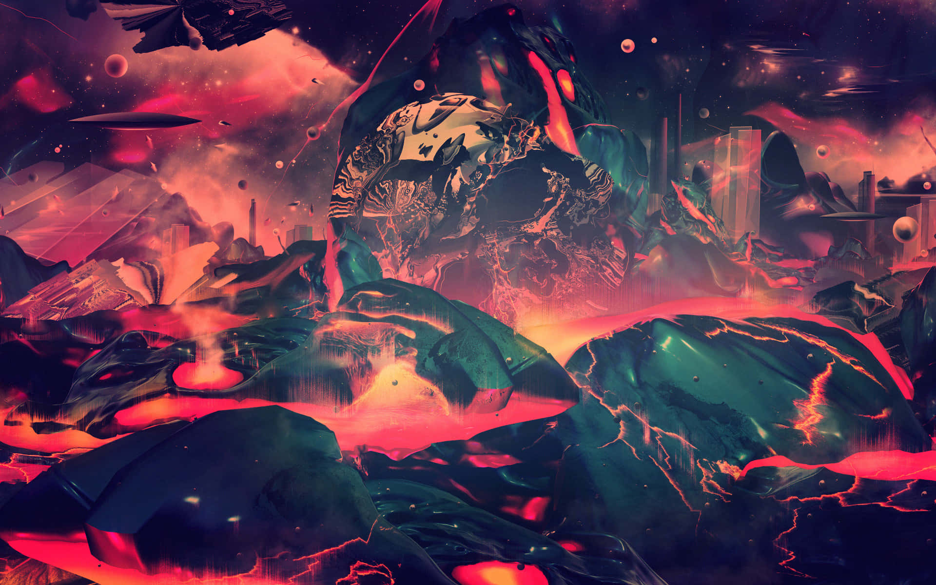 Dark Psychedelic HD Lava Wallpaper