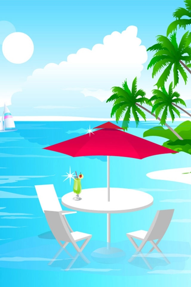 Cool Summer Sea Beach iPhone Wallpaper HD Image