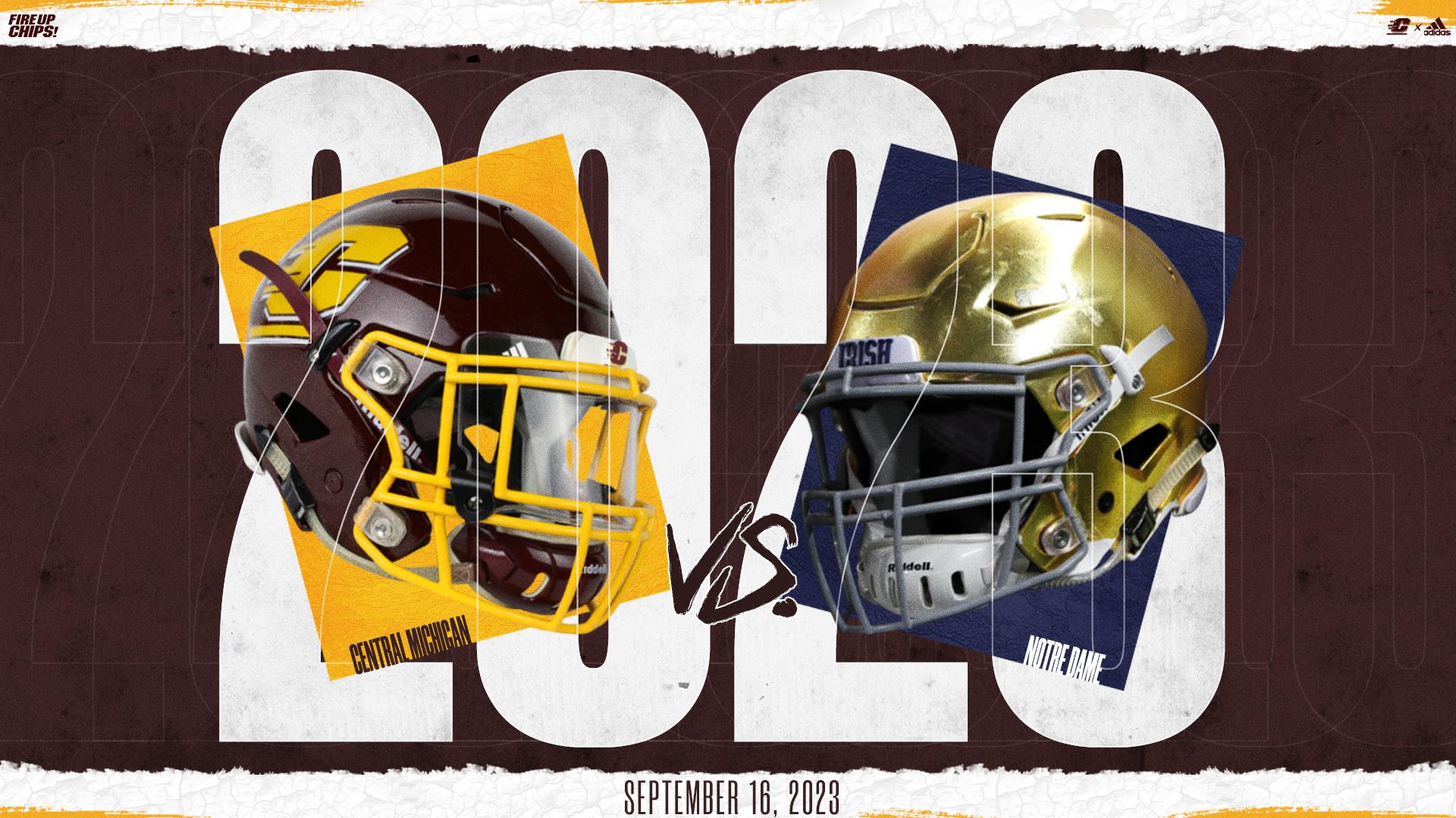 Football Set For Game At Notre Dame In Central Michigan
