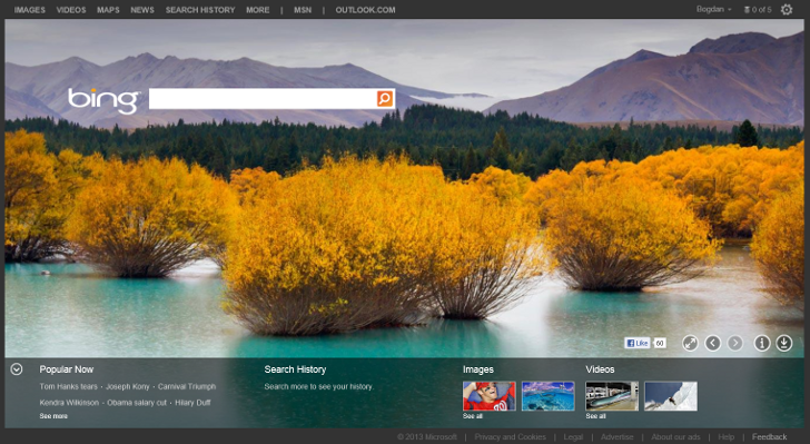 Microsoft Publishes A New Bing Home Every Day