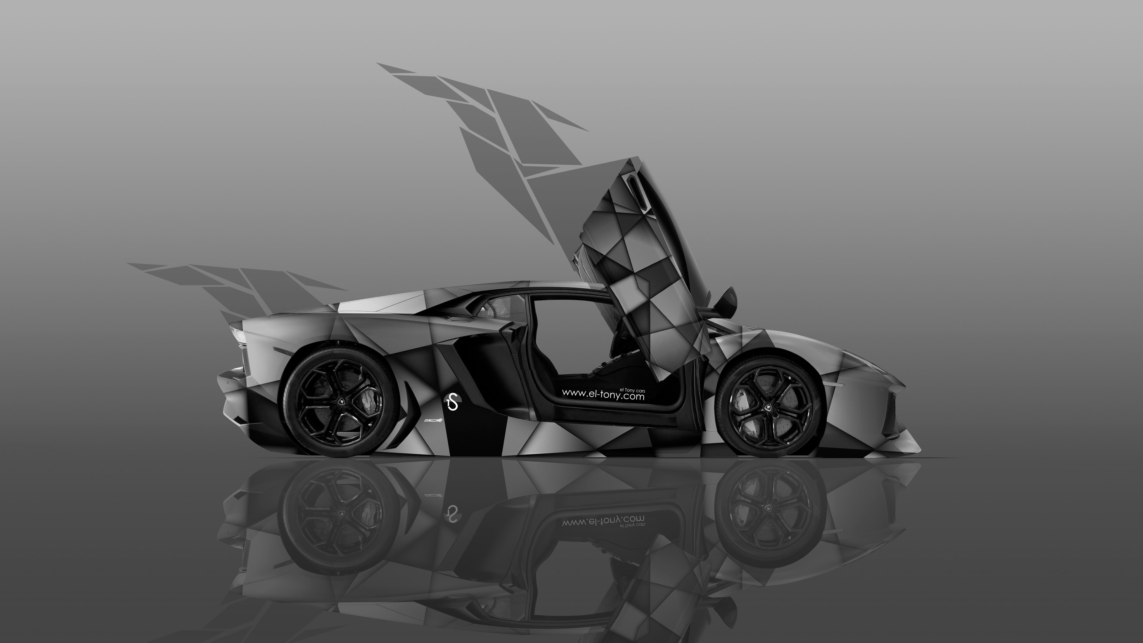 Transformer Abstract Car Art Black White Colors 4k Wallpaper