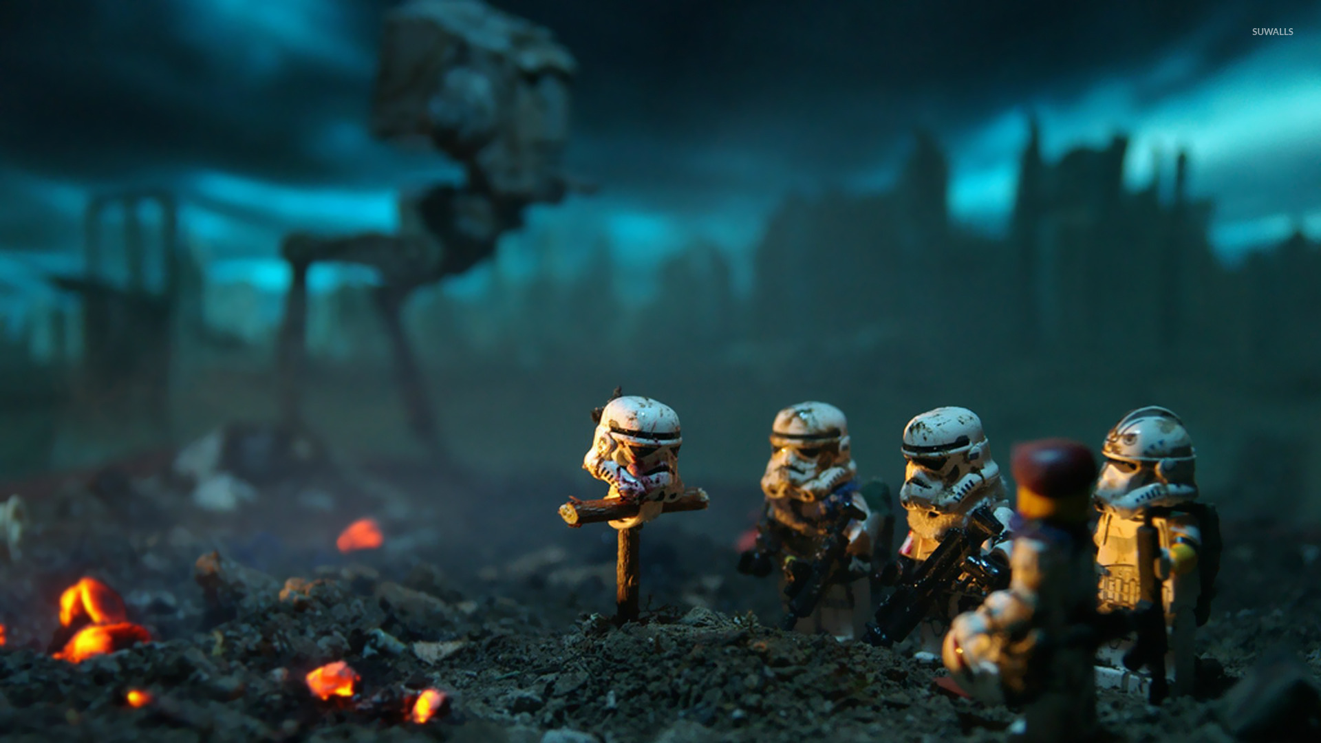 Lego Stormtrooper Burial Wallpaper Artistic