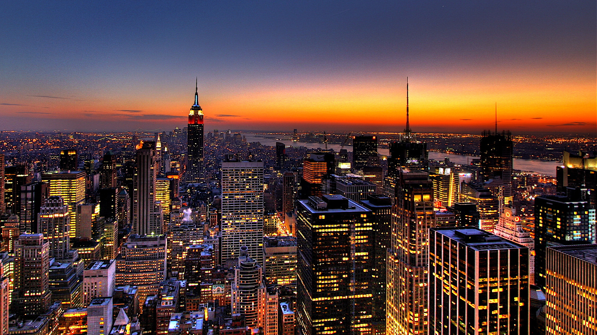 Free download New York City Beautiful Night HD Wallpaper New York 2048x1152
