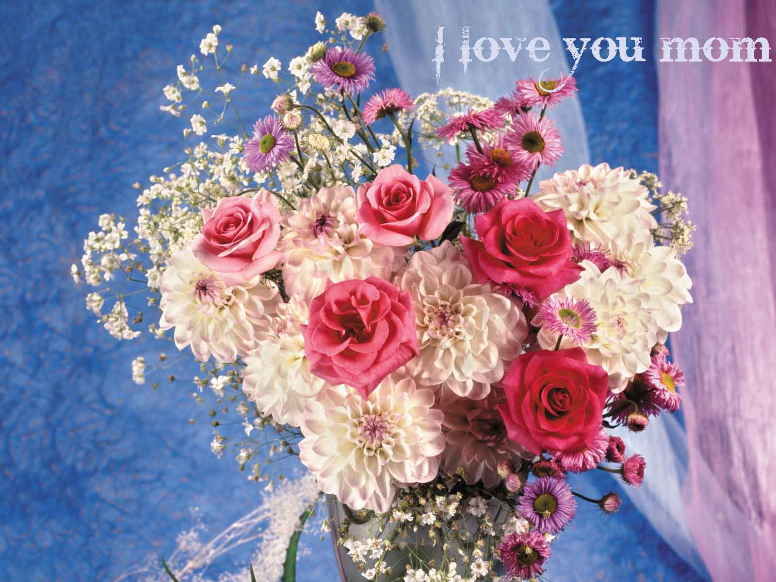 Love You Mom Beautiful Flowers Wallpaper
